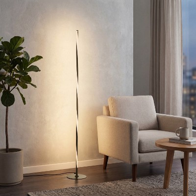 JONATHAN Y Pilar 63.75" LED Integrated Floor Lamp, Black | Target