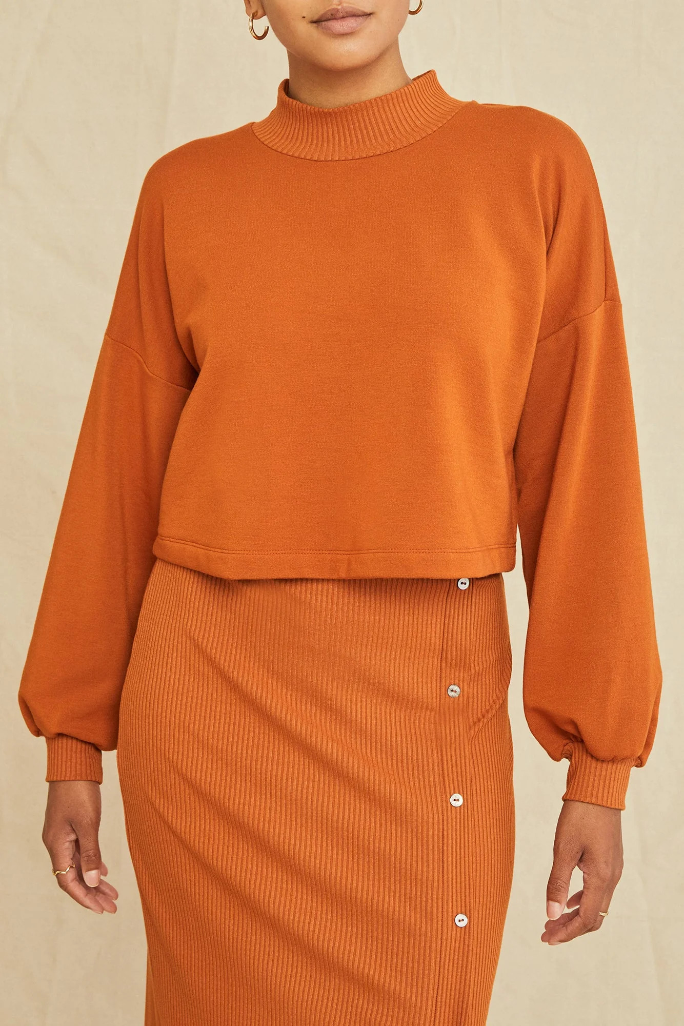 Salinas Luxe Fleece Sweatshirt - Umber | Amour Vert