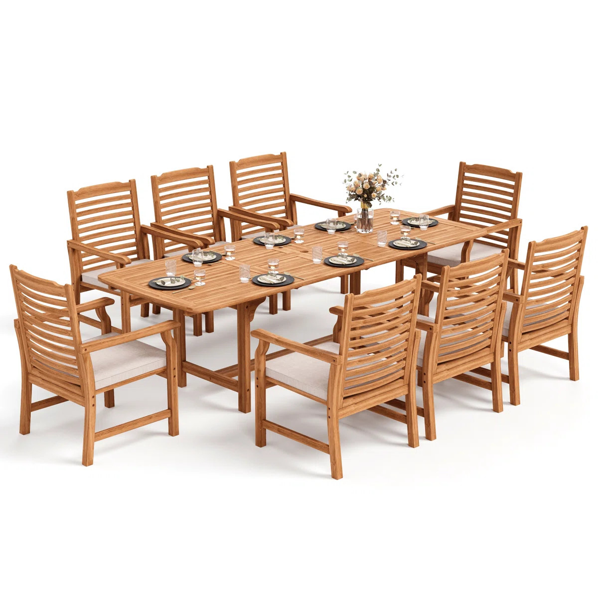 Susa Rectangular 8 - Person 94" Long Dining Set with Cushions | Wayfair North America