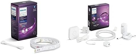 Philips Hue Lightstrip Starter Kit + Extension (1 Hue Hub, 9ft lightstrip, Power Plug), Sync with... | Amazon (US)