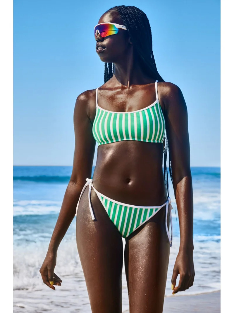 No Boundaries Sporty Stripe Bralette Bikini Top, Women's XXS-XXL | Walmart (US)