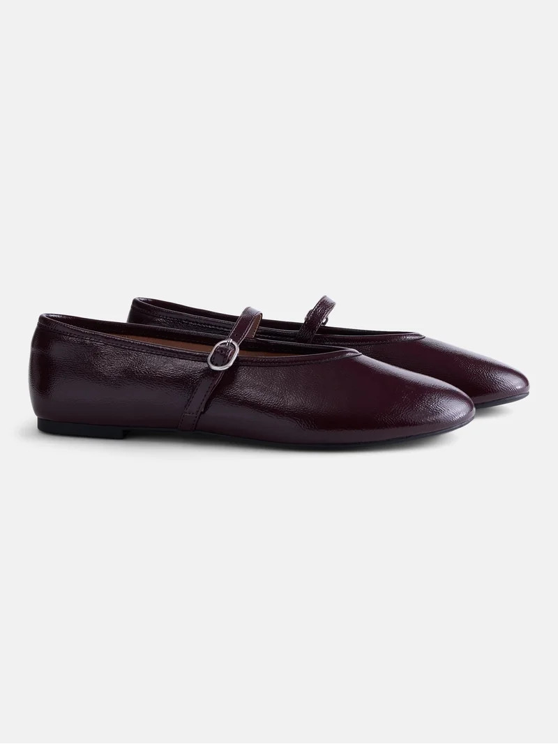 No Boundaries Women's Crinkle Mary Jane Flats | Walmart (US)
