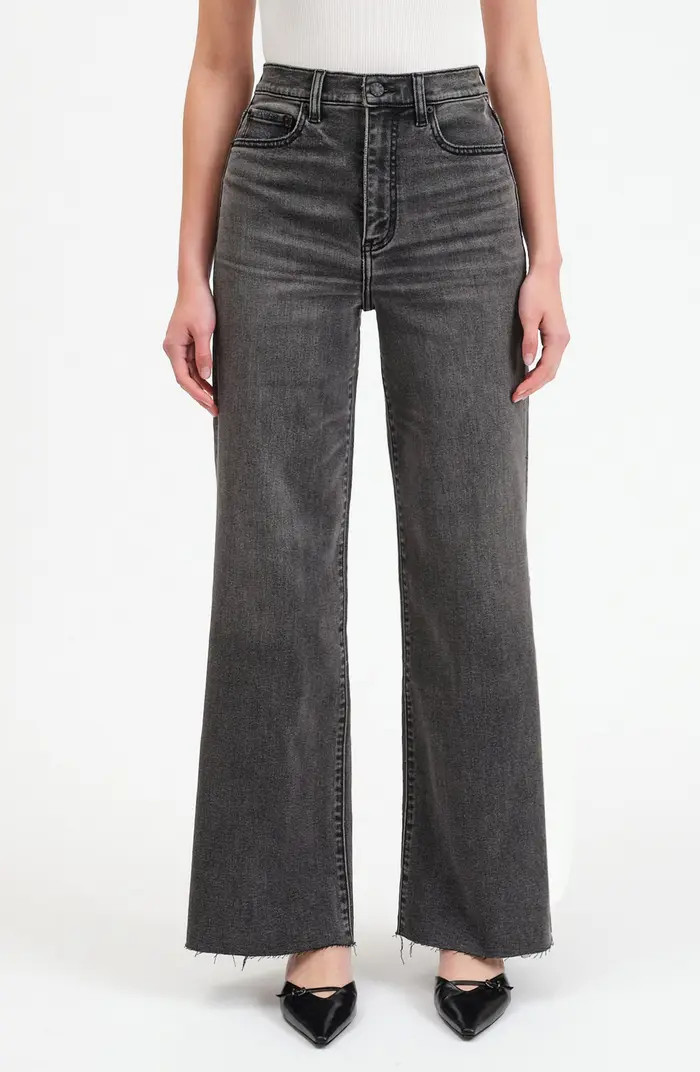 Far Out Raw Hem High Waist Wide Leg Jeans | Nordstrom