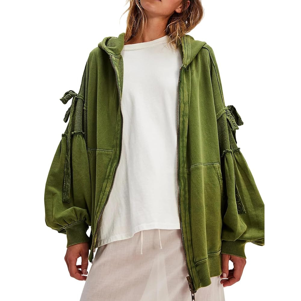 Womens Open Front Oversized Sweatshirt Loose Fit Teen Girls Preppy Long Sleeve Y2k Going Out Coat... | Amazon (US)