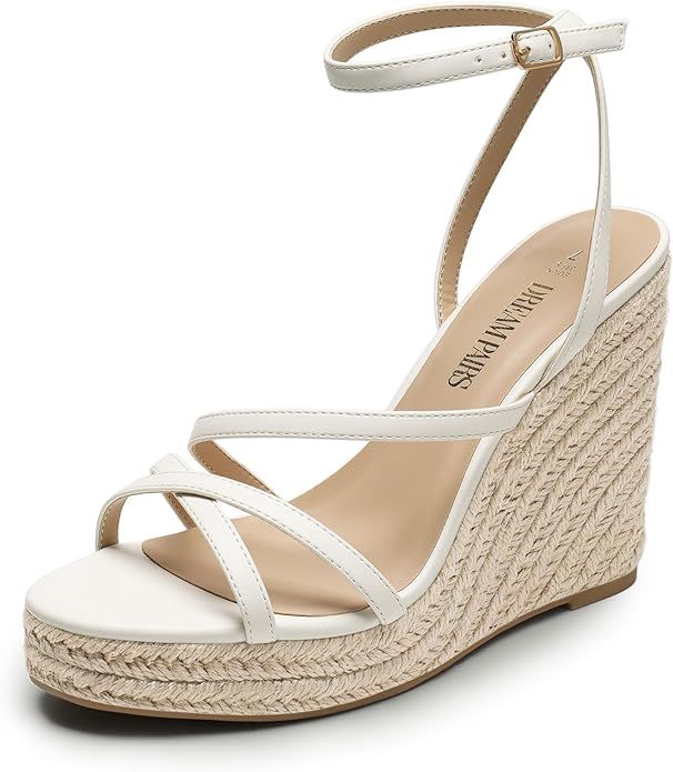 DREAM PAIRS Strappy Espadrille Platform Wedge Sandals for Women Dressy Summer, Comfortable Open T... | Amazon (US)