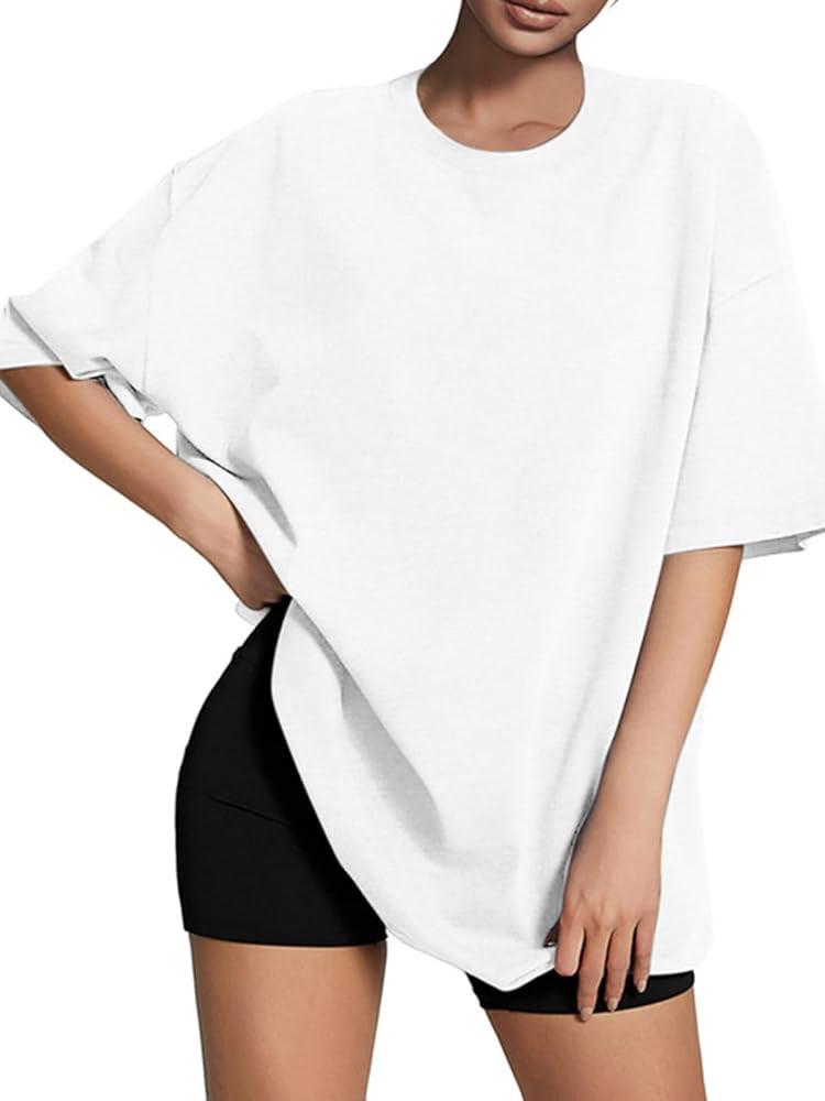 Womens Oversized Tshirts Shirts Short Sleeve Loose Fit Blouse Tops Summer Casual Basic Tees | Amazon (US)