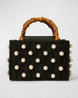 BTB Los Angeles Chloe Pearl Beaded Top-Handle Box Bag | Neiman Marcus