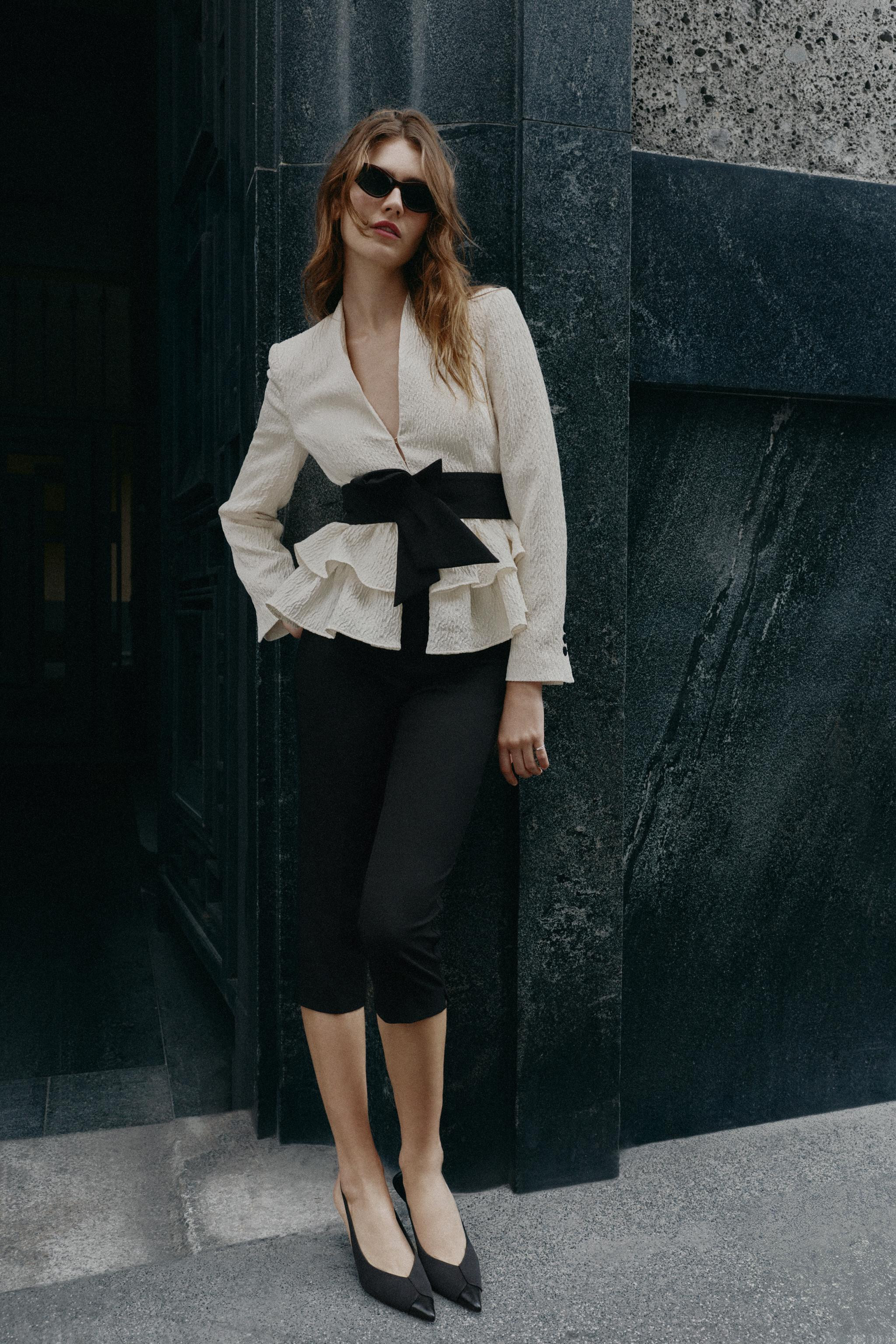 BELTED PEPLUM BLAZER | Zara US
