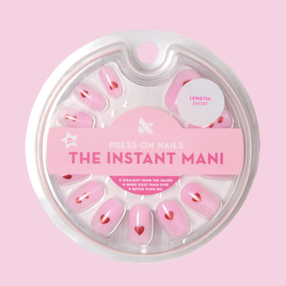 Pink Shimmer Hearts | Round | Short | Olive & June