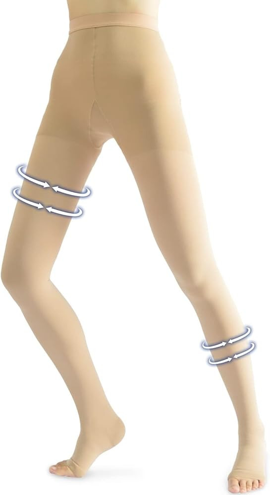 beister Medical Compression Pantyhose Women & Men,20-30mmHg Open Toe Thigh High Compression Tight... | Amazon (US)
