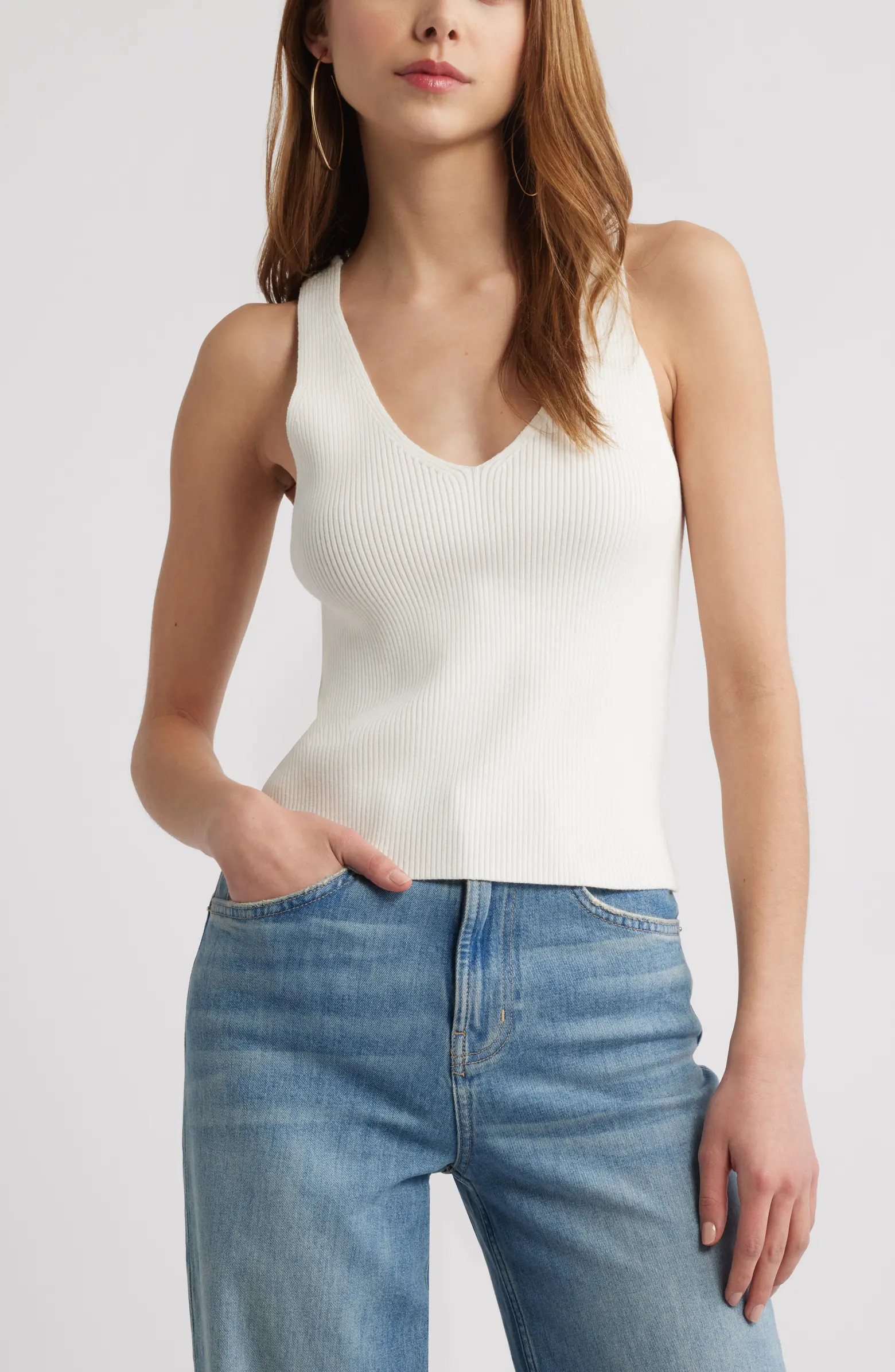 Open Edit Sculpt V-Neck Tank | Nordstrom | Nordstrom
