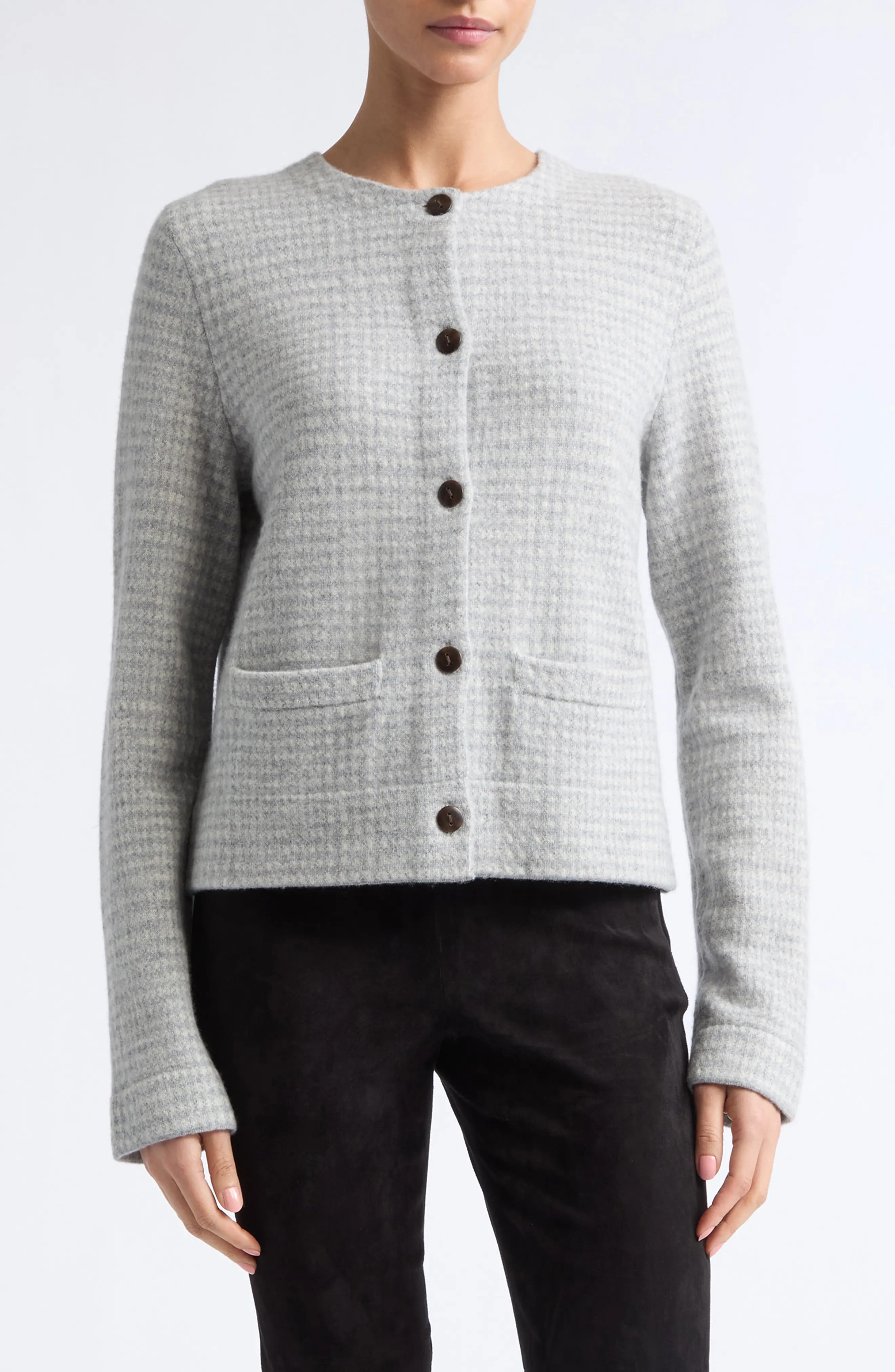 Check Print Knit Jacket (Women) | Nordstrom | Nordstrom