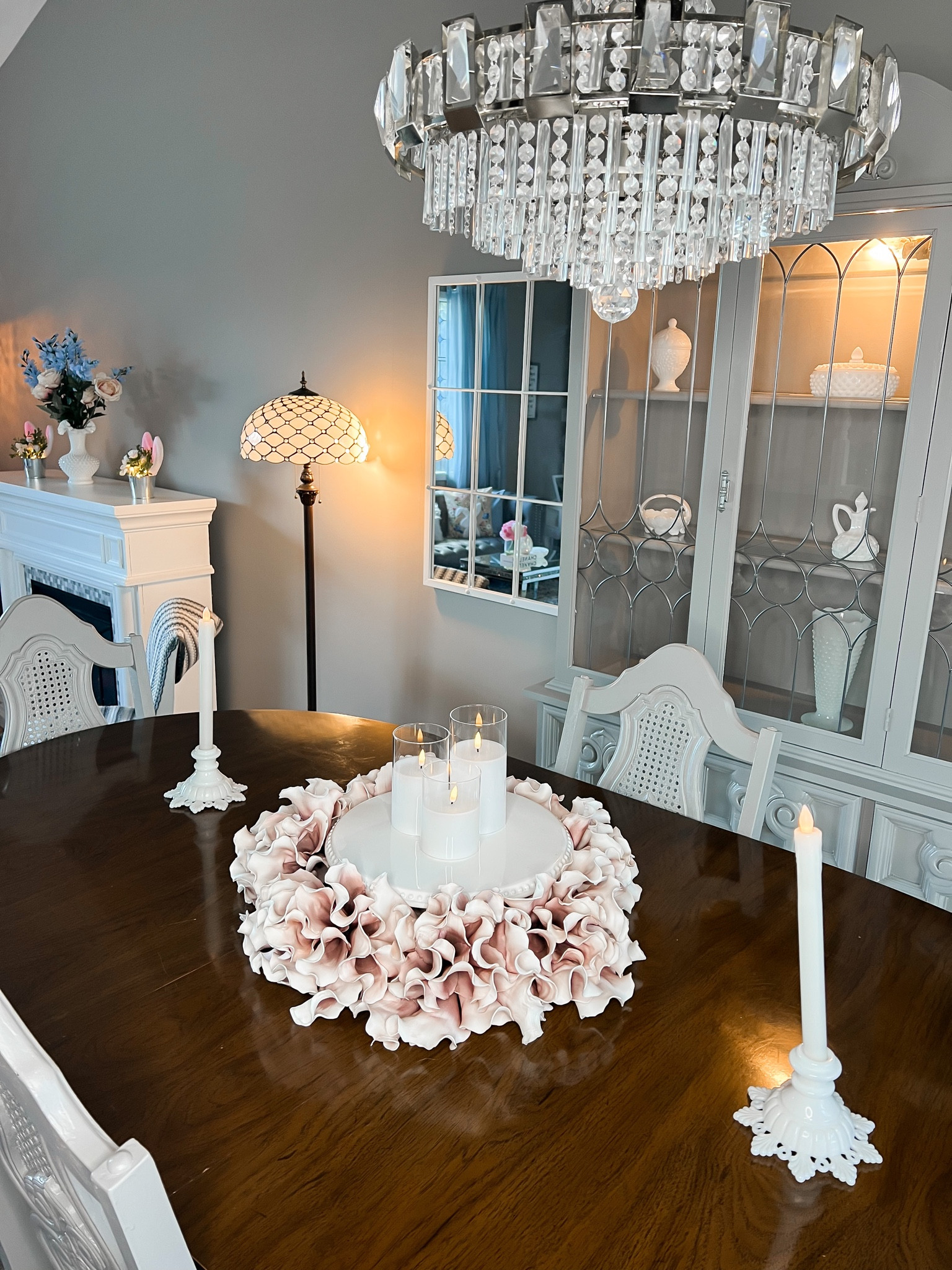 Dining room spring decor - Easter decor - Easter home decor - dining room decor - interior design - Flameless candles - Tiffany lamp - Amazon home - Amazon home decor - Amazon home finds 

#LTKSeasonal #LTKunder50 #LTKhome