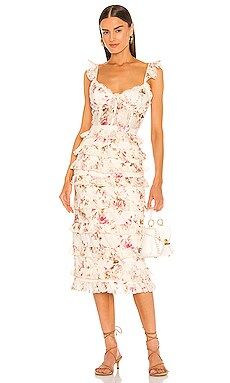 V. Chapman Fiorenza Midi Dress in English Rose from Revolve.com | Revolve Clothing (Global)