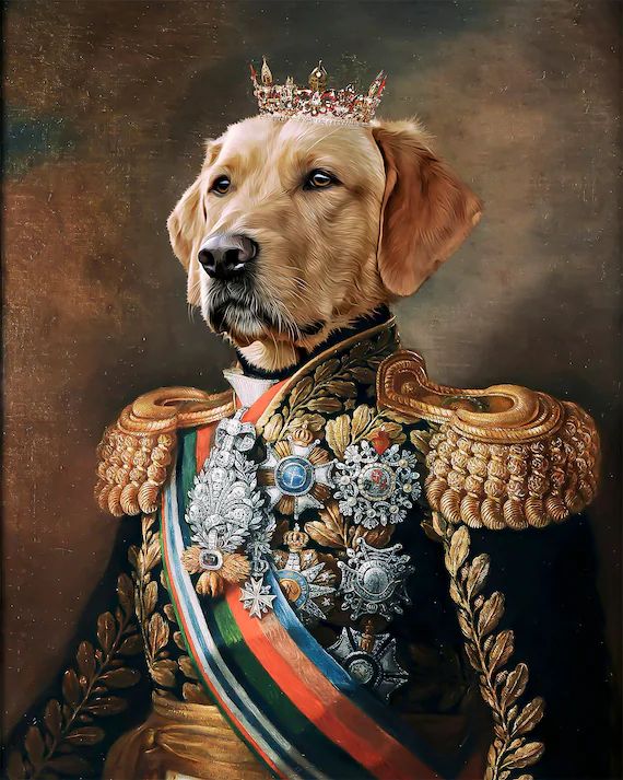 Custom Pet Portrait Painting Canvas, Renaissance Dog Portrait from Photo, Royal Pet King Portrait... | Etsy (US)