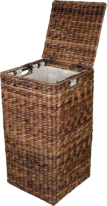 BIRDROCK HOME Seagrass Square Laundry Hamper with Removable Bag - Handwoven with Durable Abaca Fi... | Amazon (US)