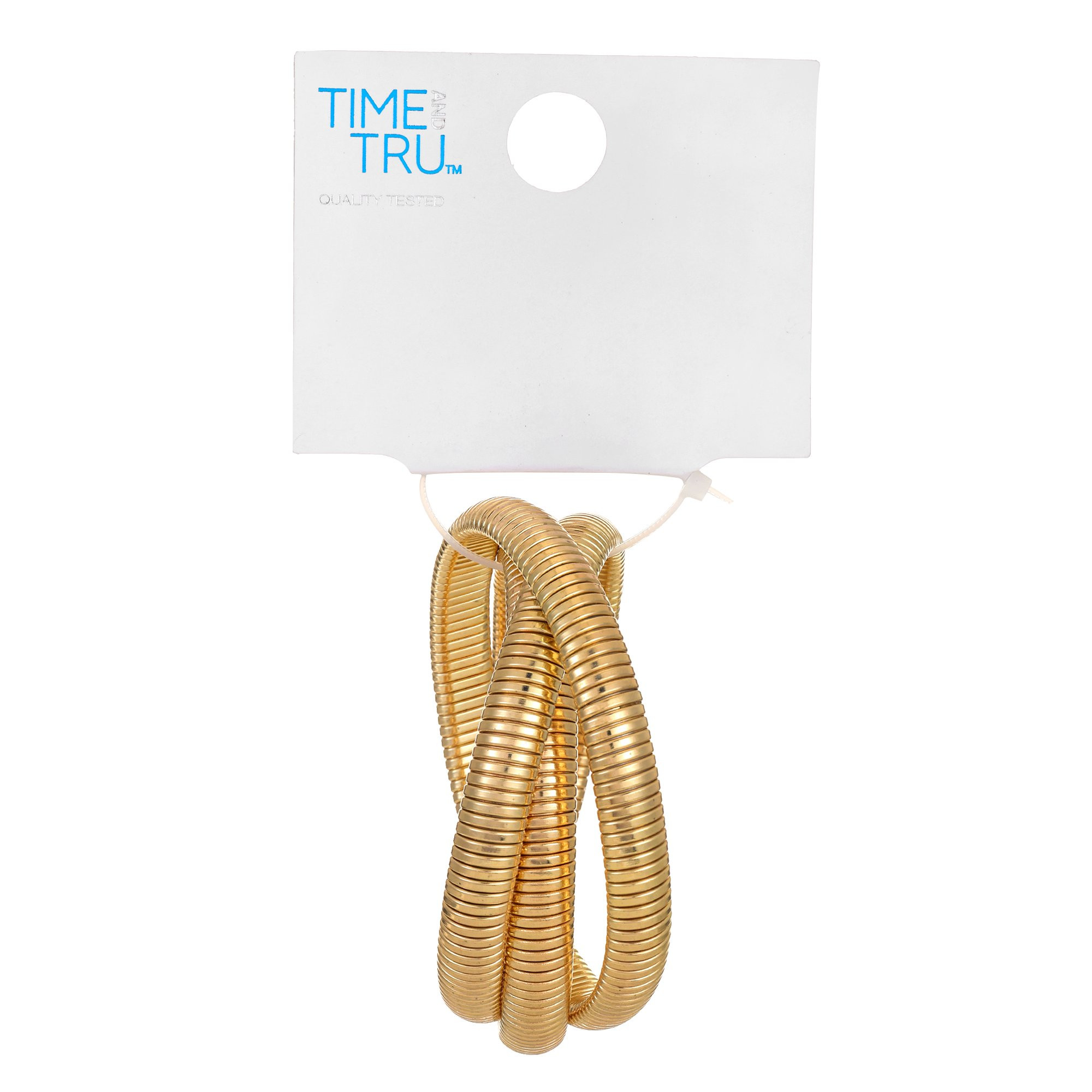 Time and Tru Women's Gold-Tone Twist Bangle Bracelet, 1 Piece | Walmart (US)