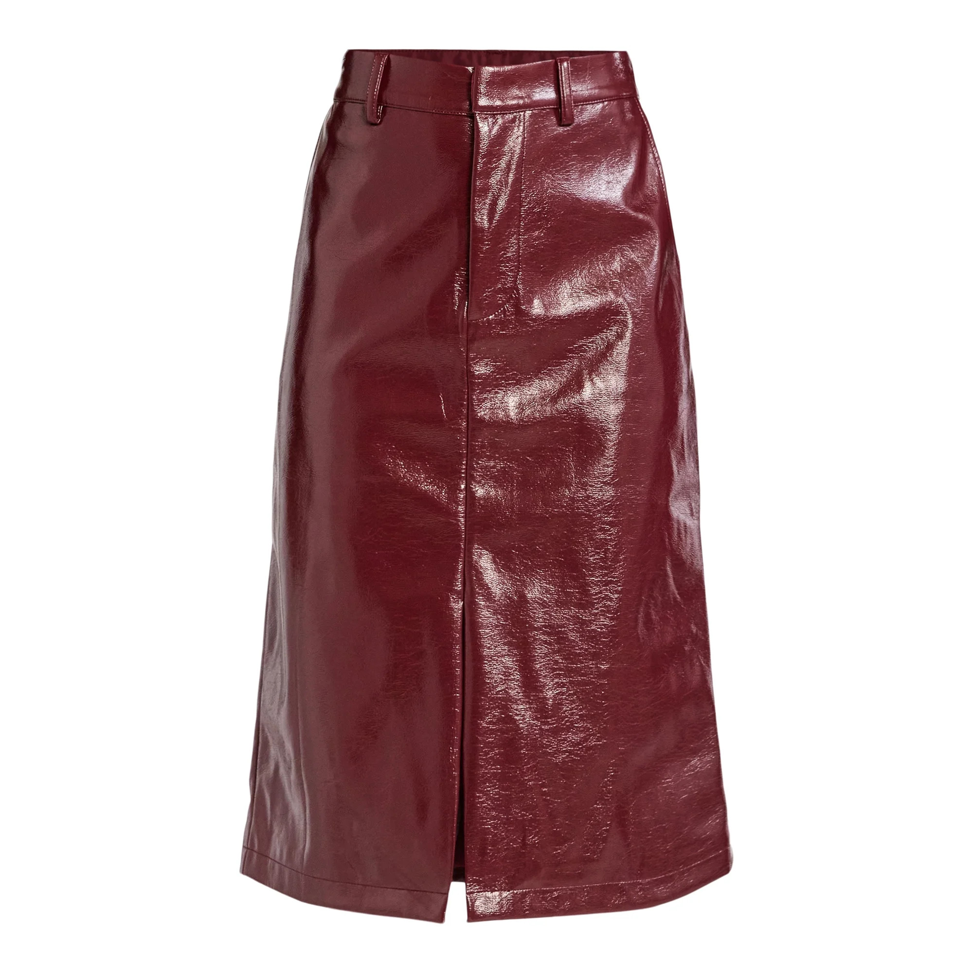 Scoop Women’s Ultimate Faux Patent Leather Front Slit Midi Skirt, Sizes 0-20 - Walmart.com | Walmart (US)