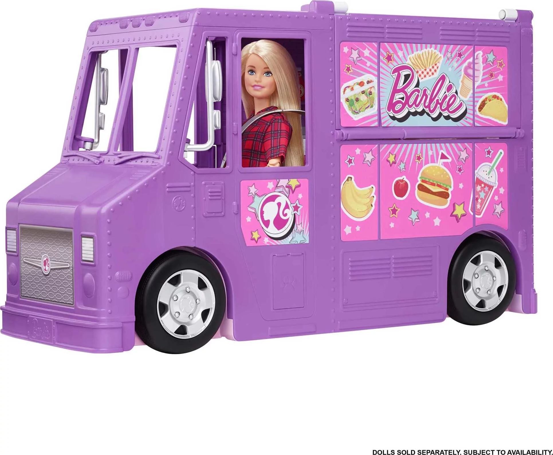 Barbie Fresh 'n Fun Food Truck Playset with Blonde Doll & 30+ Accessories. Lift Side for Kitchen | Walmart (US)