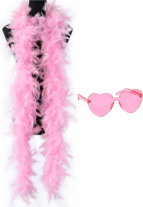 JICASTO Colorful Feather Boas, 6.6ft Feather Boa for Women for Dancing Wedding Party Halloween,wi... | Amazon (US)
