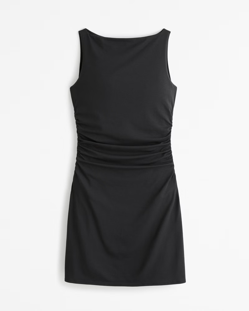 Abercrombie & Fitch Women's Slash Knit Mini Dress in Black - Size XL PETITE | Abercrombie & Fitch (US)
