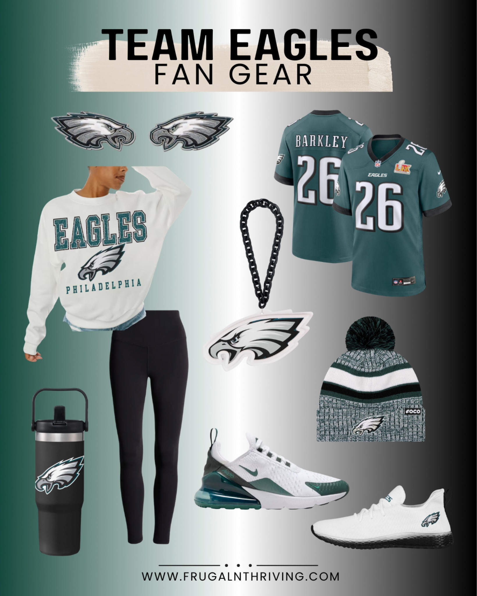 If you’re rooting for the Philadelphia Eagles this Super Bowl, you’ll want to show off your team spirit in style! From cozy sweatshirts and leggings to game-day-ready jerseys, this Eagles fan gear collection has everything you need. Whether you’re cheering from the stadium or your living room, stay warm with a knit beanie and sip on your favorite drink in an Eagles-branded tumbler. Complete your look with a stylish pair of sneakers, and don’t forget to accessorize with team-themed patches and a bold chain necklace featuring the Eagles logo.

No matter how you plan to celebrate, this Eagles fan apparel ensures you’re repping your team in ultimate comfort and style. Whether you’re dressing casually or going all-out with official jerseys, these pieces make it easy to show your dedication. Pair them with classic game-day snacks, and you’ll be set for the ultimate Super Bowl experience!

#LTKSeasonal #LTKParties #LTKStyleTip