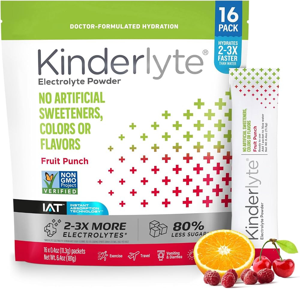 Kinderlyte Electrolyte Powder Drink Mix, Hydration Packets, No Artificial Sweeteners or Flavors, ... | Amazon (US)