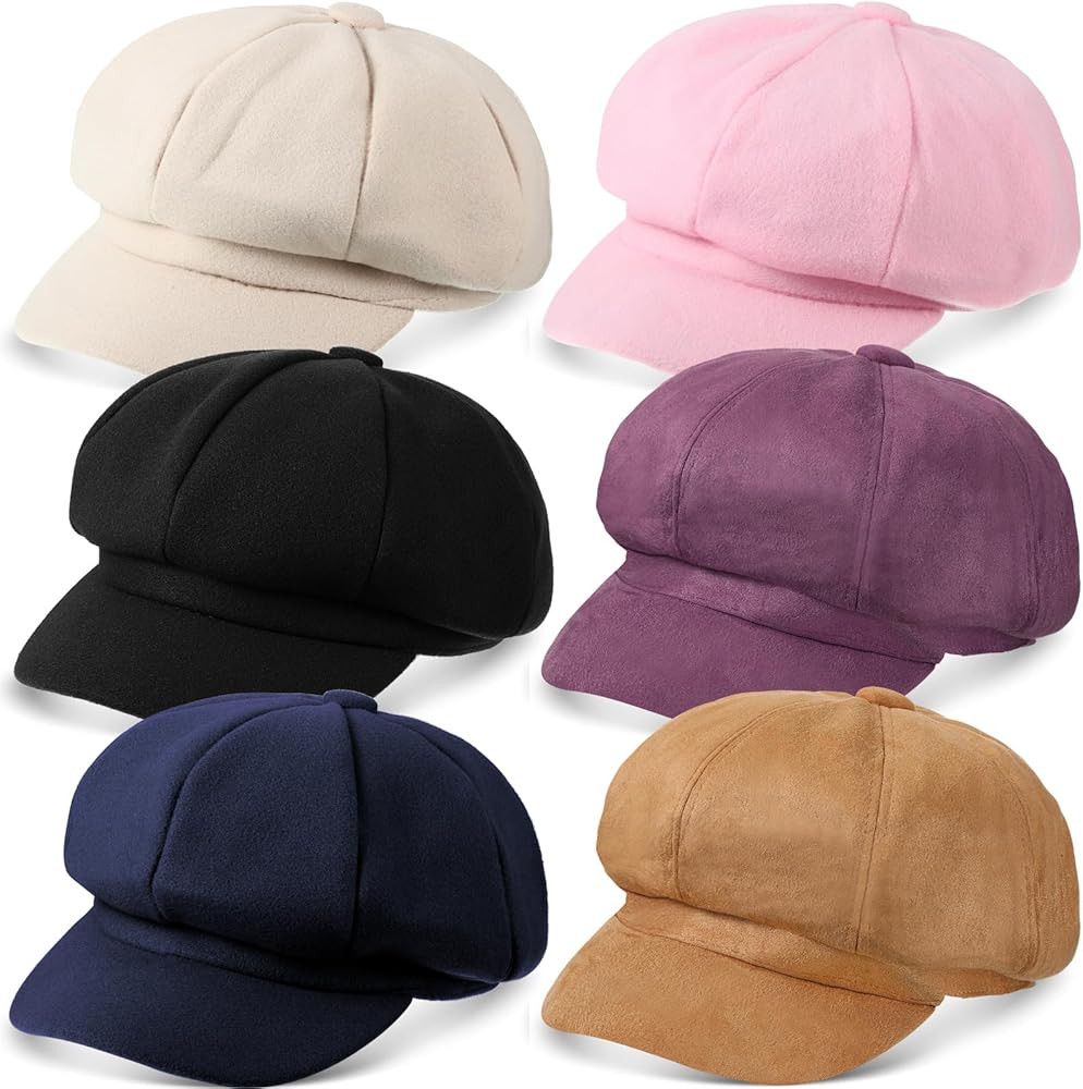 Cindeer 6 Pcs Women Newsboy Caps Ladies Hat Warm Wool Visor Beret Hats for Women Vintage Baker Bo... | Amazon (US)