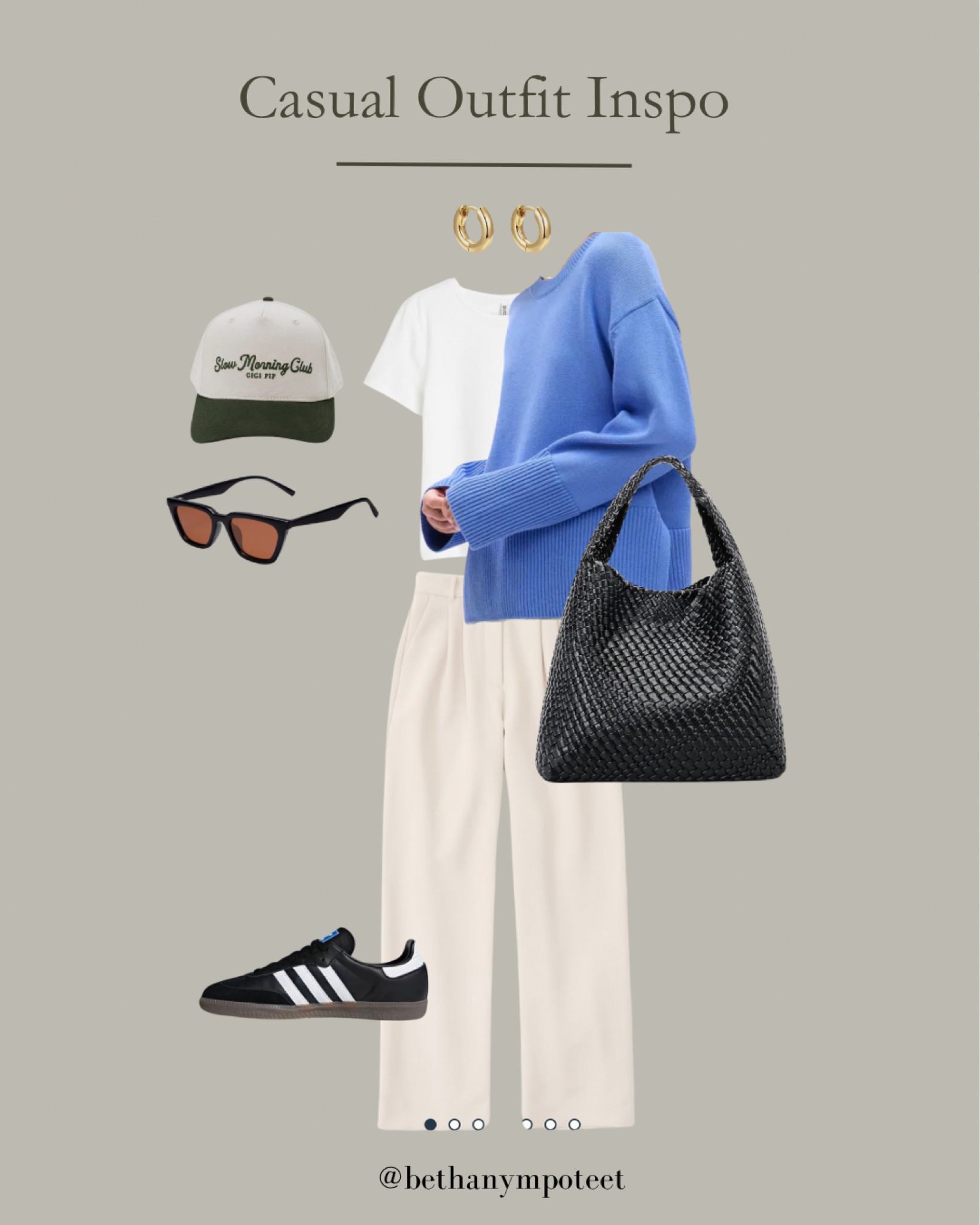 Causal Oufit Inspo! I have these trousers in black and love them! This blue crew is perfect to transition to Spring  

#LTKfindsunder50 #LTKfindsunder100 #LTKstyletip