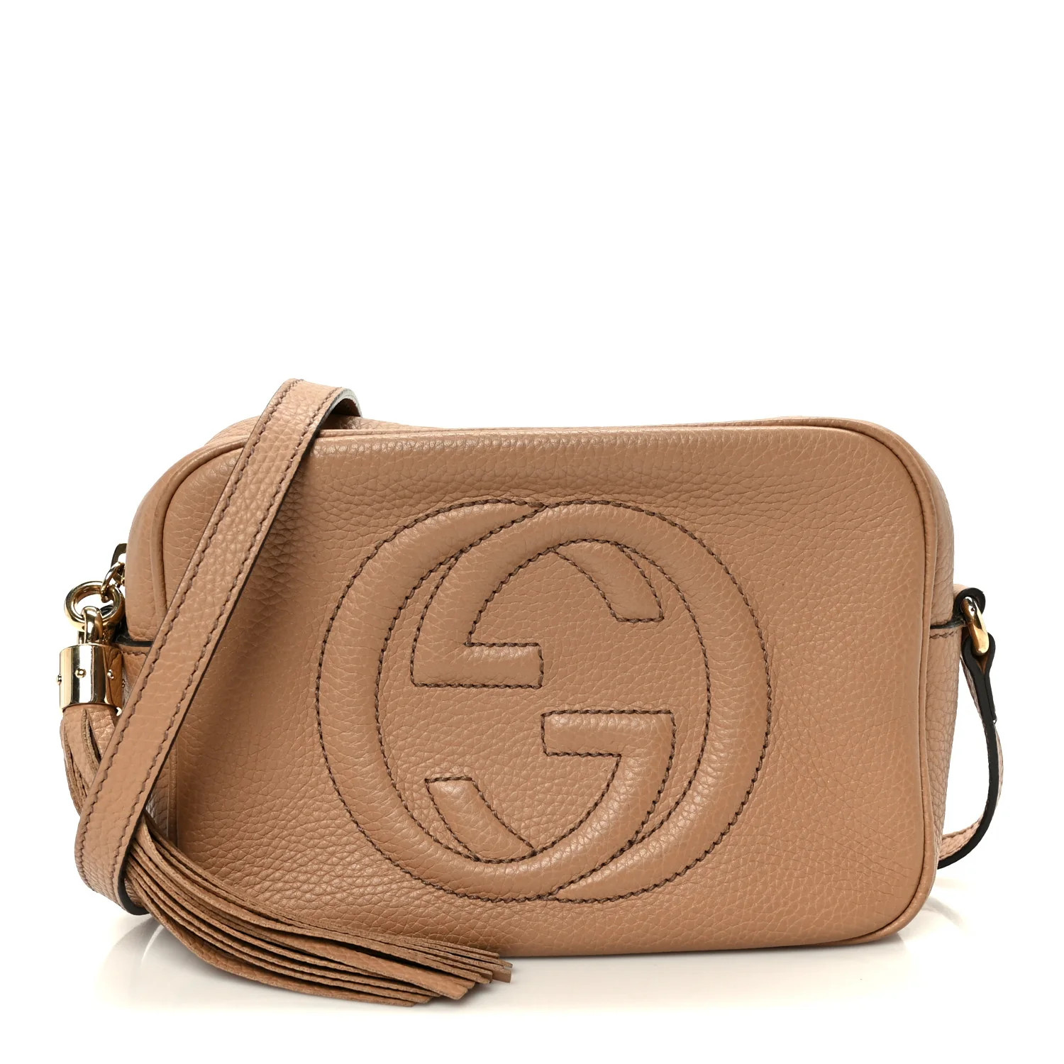 Gucci Pebbled Calfskin Small Soho Disco Bag Rose Beige 1869199 | FASHIONPHILE (US)