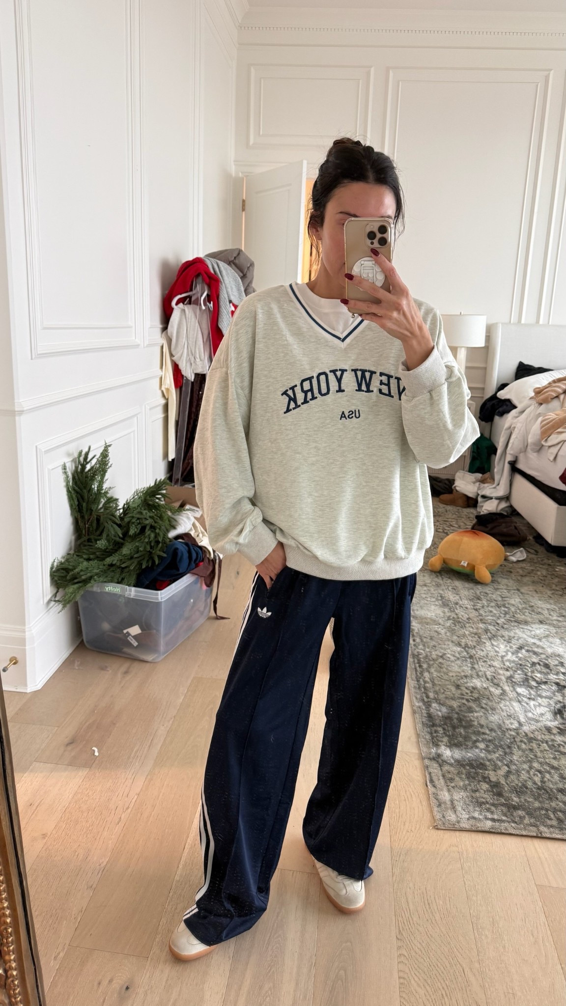 Size large in sweatshirt
Size medium in adidas pants (got as a gift probably would be a small if I ordered for myself they are a little oversized) 
Navy pants, track pants 

Pants on sale! 
@adidas @finishline @amazonfashion

#LTKFindsUnder100 #LTKootd #LTKSaleAlert