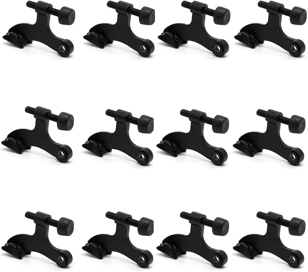 12 Pack Hinge Pin Black Door Stopper, Adjustable Heavy Duty Hinge Pin Door Stop with Black Rubber... | Amazon (US)