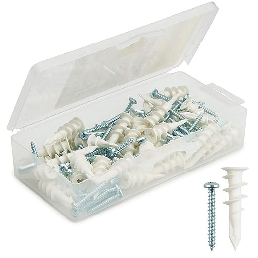 Plastic Self Drilling Drywall Anchors with Screws Kit, 100 Pieces All Together, Anchors Made in U... | Amazon (US)