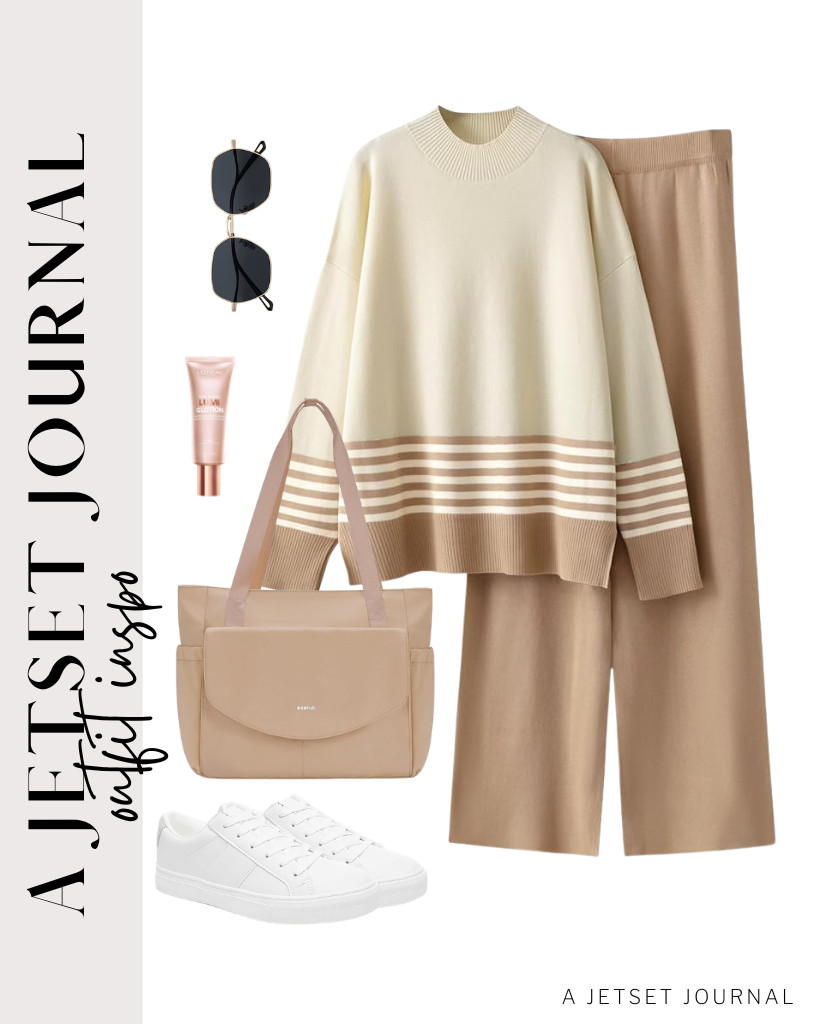 I am a fan of this matching lounge set from Tanming paired with sneakers and an ECOHUB Tote bag. You may want to wear SOJOS polarized sunglasses to complete the look. 

 #LTKSeasonal #LTKSaleAlert #LTKTravel