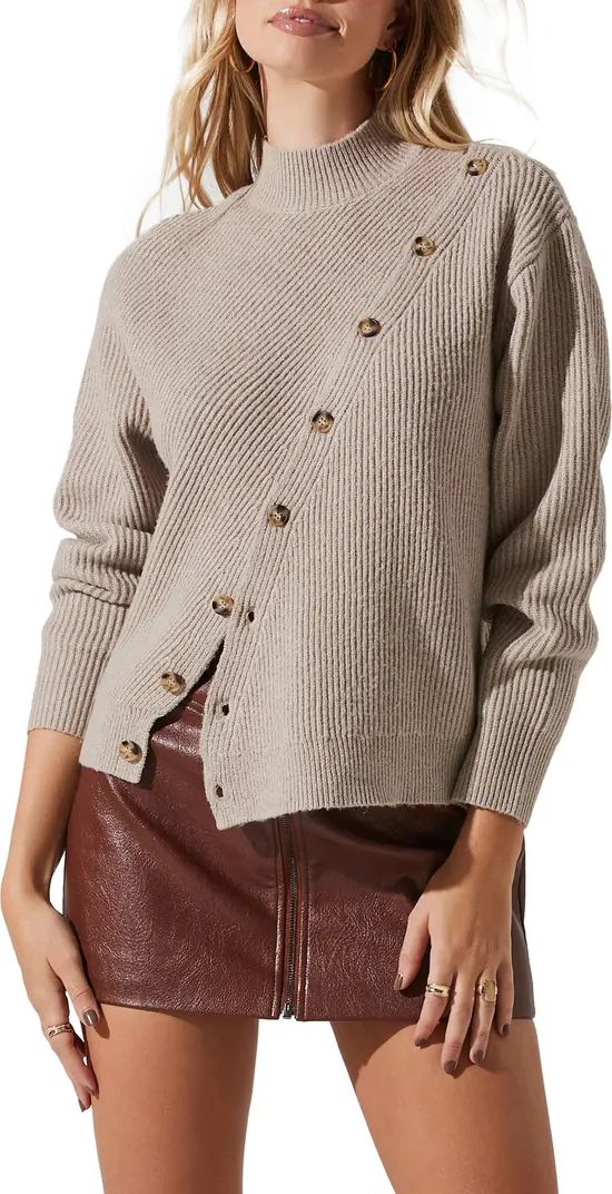 ASTR the Label Asymmetric Button Sweater | Nordstrom | Nordstrom