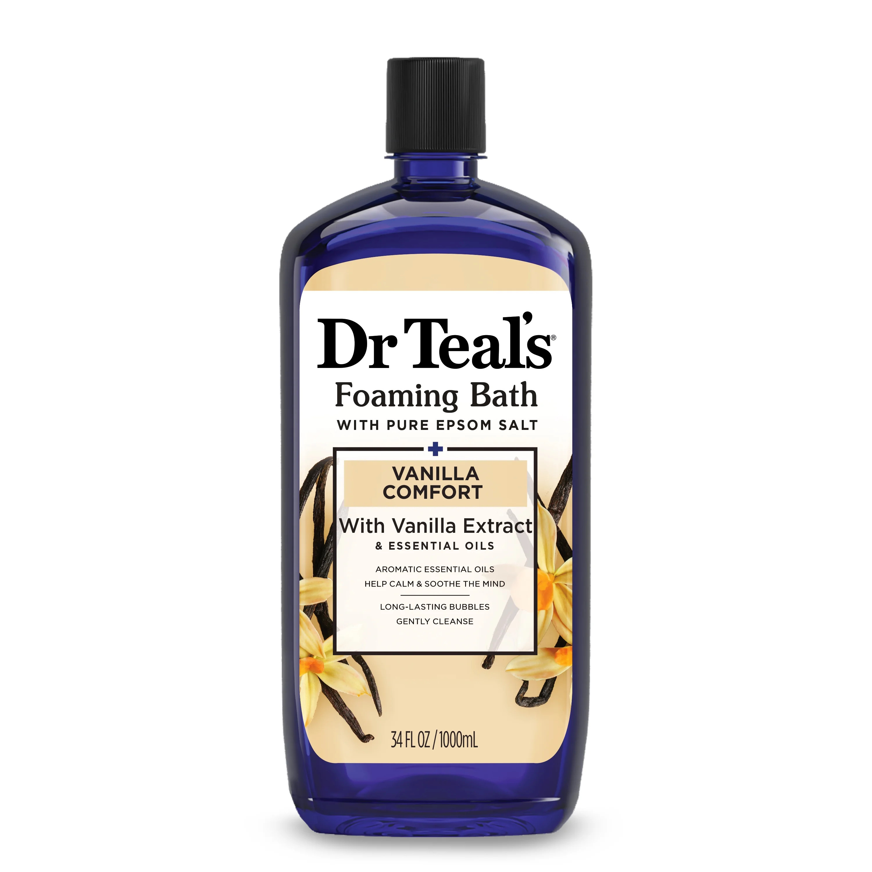 Dr Teal's Foaming Bath with Pure Epsom Salt, Vanilla Comfort, 34 fl oz | Walmart (US)