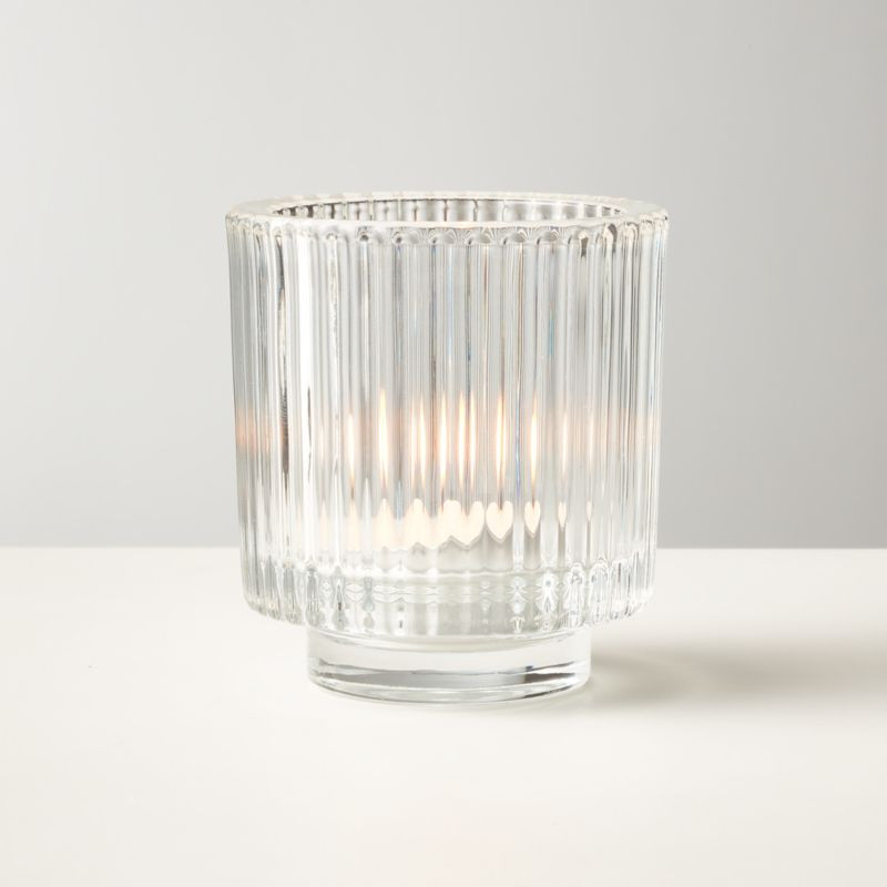 Ezra Glass Tealight Candle Holder | CB2
