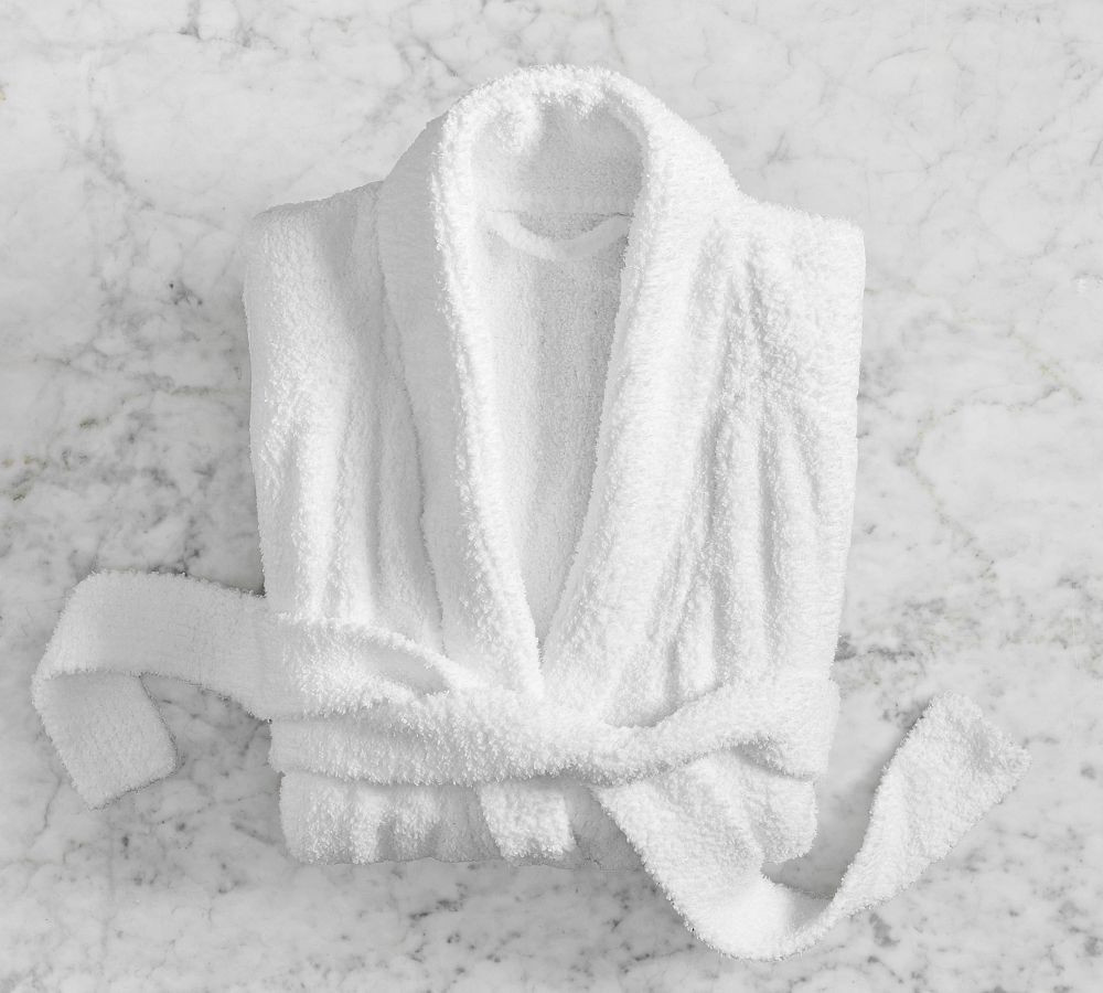Cozy Ribbed Robe, White, Medium | Pottery Barn (US)