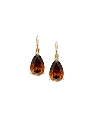 14K ALIENOR PEAR-CUT EARRINGS IN COGNAC LAB DIAMOND, 14K YELLOW GOLD | Dorsey