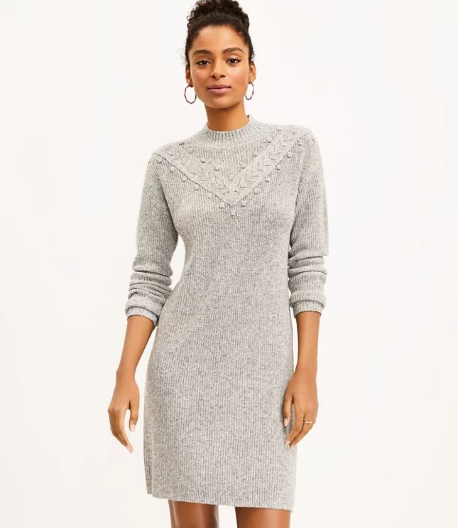 Petite Bobble Mock Neck Sweater Dress | LOFT