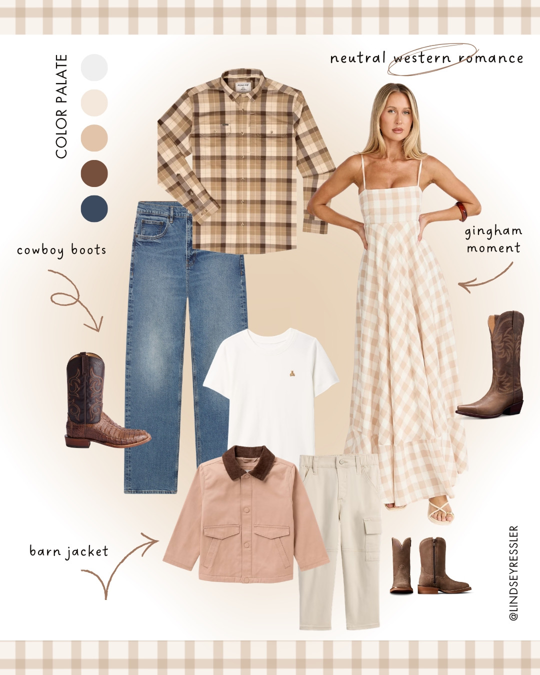 Fall family photo outfits that actually look good together 🤎📸

If you’re planning family photos this fall, save this one! 🍂 I’m loving the neutral western look this year — warm browns, creamy whites, denim, and just the right amount of western-inspired details. 🤠

The goal: coordinated, not matchy-matchy ✨ Think textures, earthy tones + a mix of casual and elevated pieces so everyone looks pulled together without looking overly styled.

🤎 Neutral fall color palette
👖 Denim + western boots
🤍 Flowy white dress
🍂 Easy layers for the whole family
📸 Perfect for fall family photos

Save this for your fall photo outfit inspo + shop the looks on LTK!

#LTKStyle #LTKFamily #LTKFindsUnder100 #FallFamilyPhotos #FamilyPhotoOutfits #FallOutfitIdeas #FamilyPictureOutfits #FallFamilyPictures #WesternStyle #NeutralStyle #WesternFashion #FamilyPhotoInspiration #FallStyle #FallFashion #OutfitInspo #FamilyOutfitIdeas 

 #LTKmomlife #LTKSeasonal #LTKKids