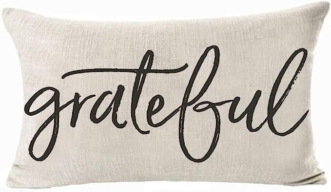 Summerr Grateful Best Throw Pillow Cover Cushion Case Cotton Linen Home Office Decoration Rectang... | Amazon (US)