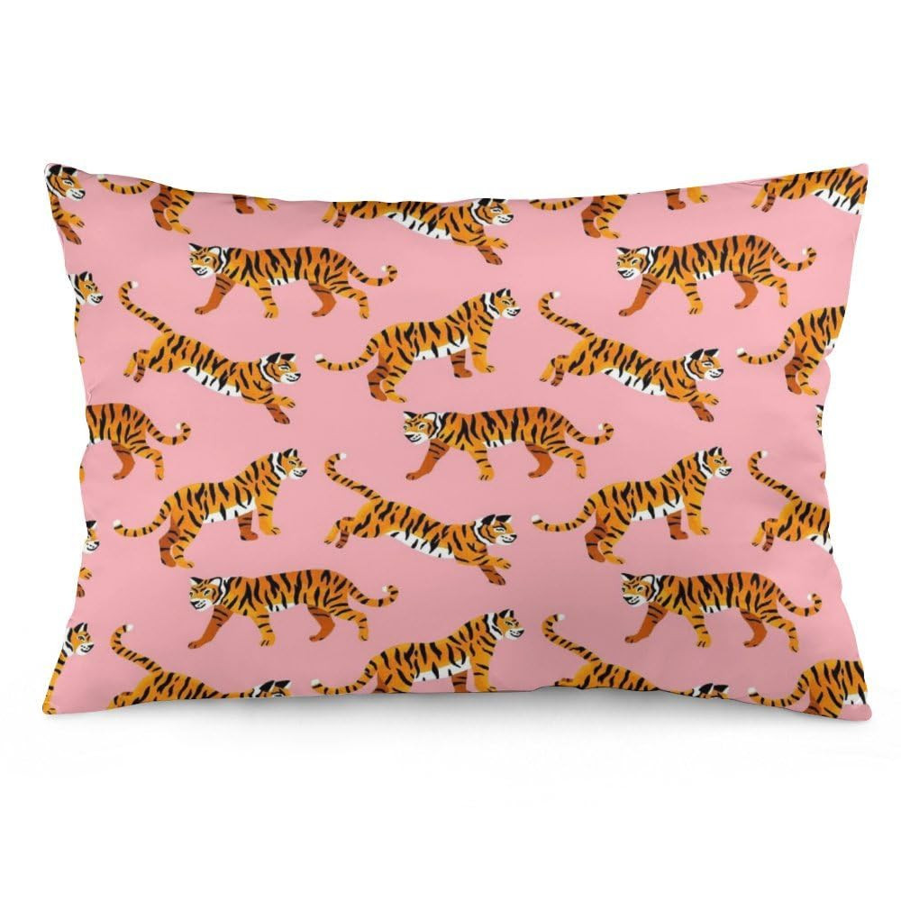 Pink Tigers Pillow Covers Decorative Preppy Lumbar Throw Pillowcase 12x20 Inch Couch Cushion Cove... | Amazon (US)