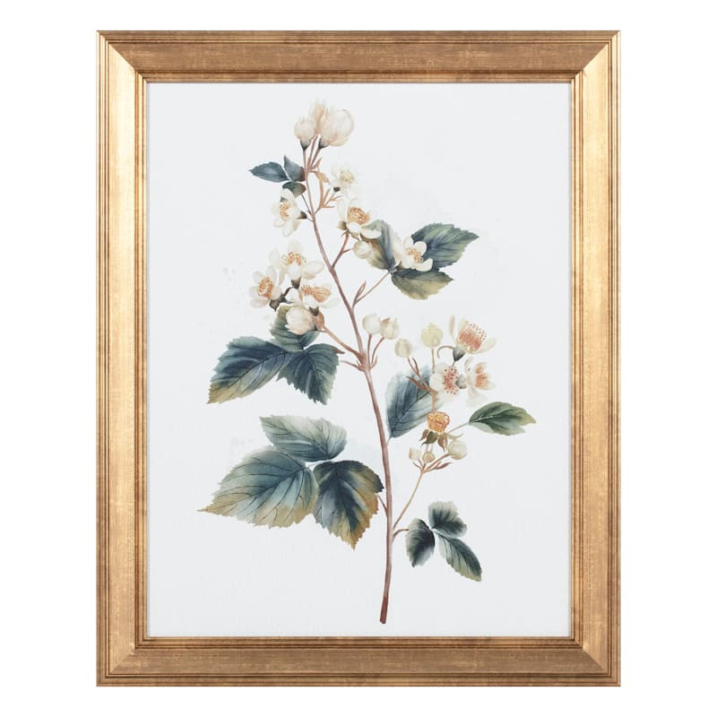 Glass Framed Floral Print Wall Art, 16x20 | At Home