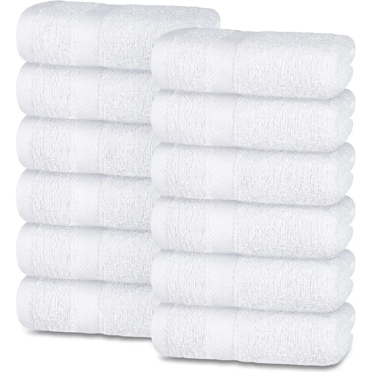 Wealuxe Cotton Hand Towels - Soft and Lightweight - 16x27 Inch - 12 Pack - White | Walmart (US)