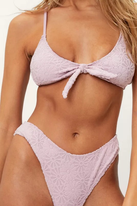 Floral Print Toweling 3pc Bikini and Sarong Set | Nasty Gal (US)