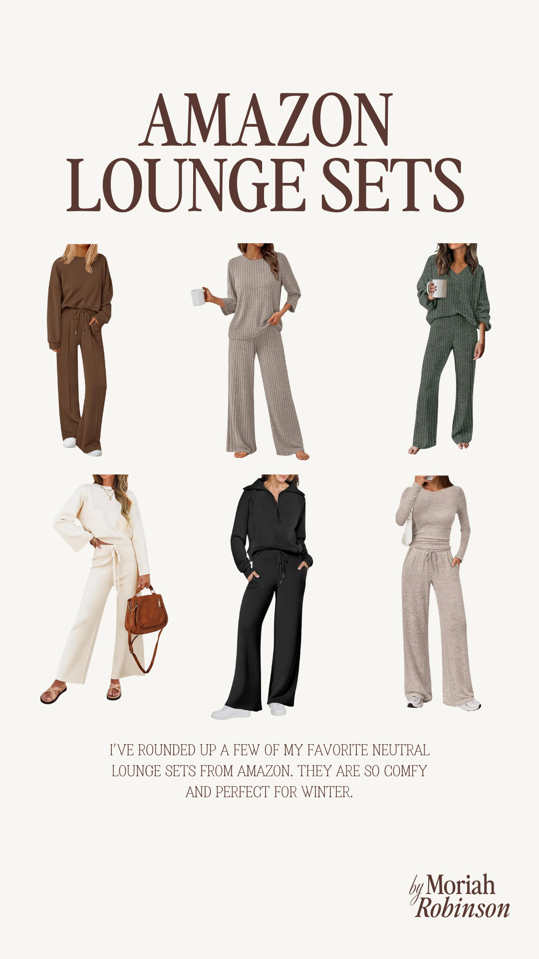 Some of my favorite neutral lounge sets from Amazon, they are great if you love comfy outfits! Perfect for mom life, work from home, or just casual wear.  

 #LTKootd #LTKmomlife #LTKActive