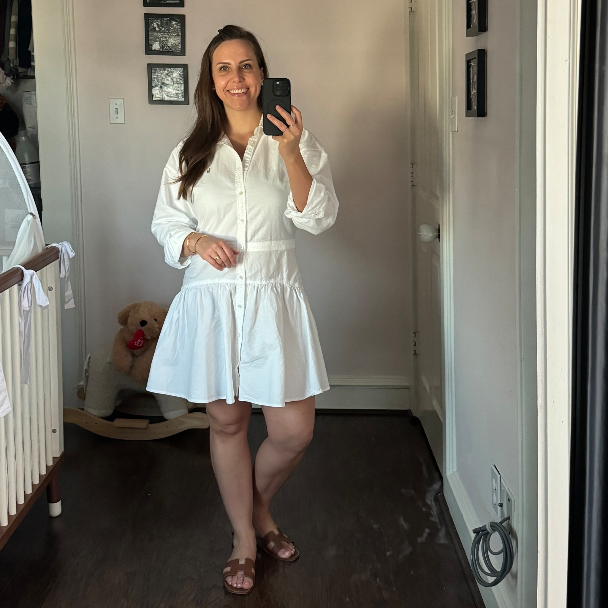 Wearing a size 8 in this white oxford shirt dress.

#LTKBump #LTKootd #LTKPetite