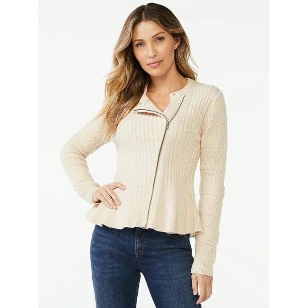 Sofia Jeans by Sofia Vergara Women's Peplum Moto Jacket | Walmart (US)