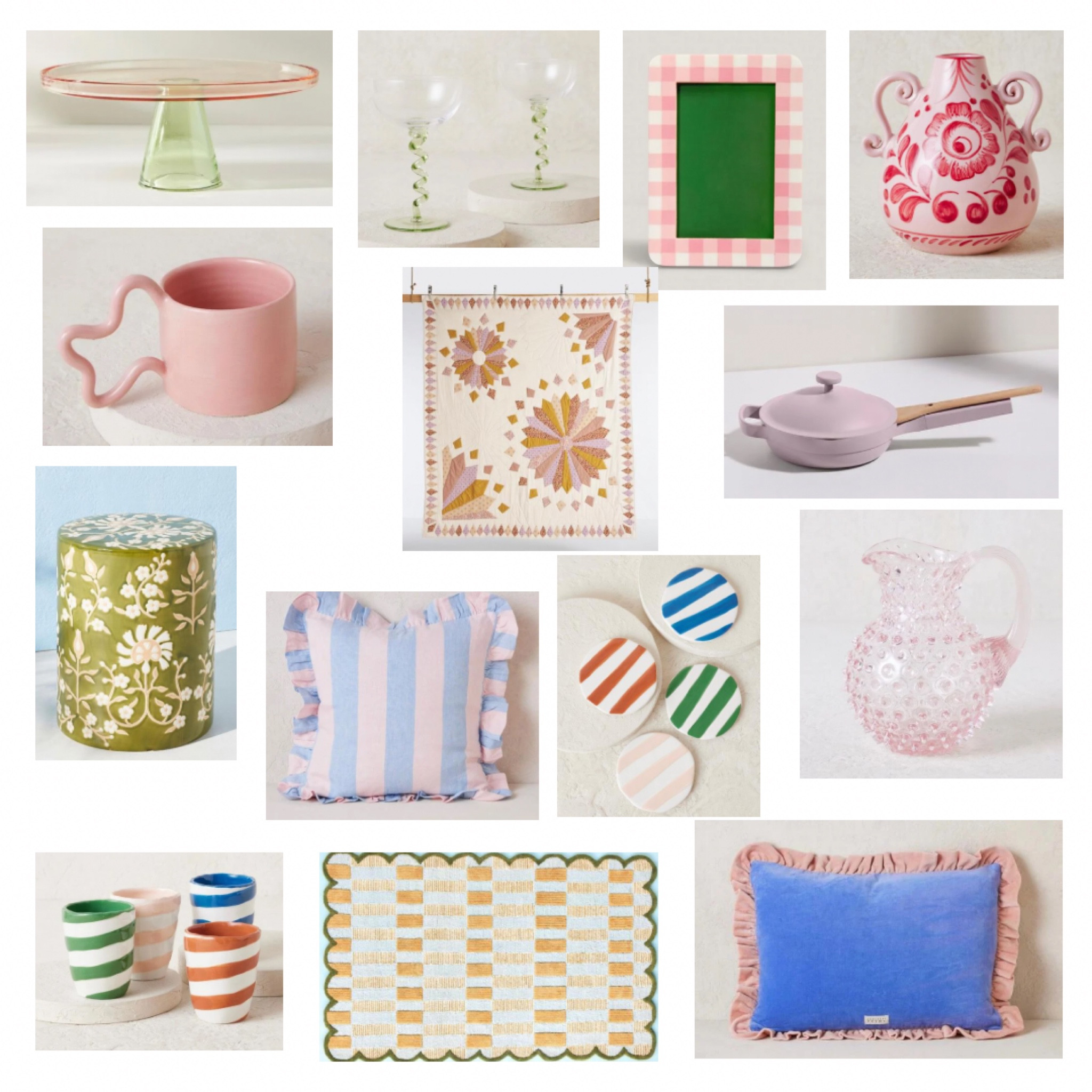 Anthropologie New In Homeware Wish List

Cake stand, glassware, frame, jug, vases, mugs, quilt, frying pan, furniture, cushions, coasters, rug

#LTKeurope #LTKhome #LTKGiftGuide